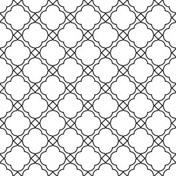 Seamless pattern based on japanese woodwork art.Black and white color. Stock Illustration