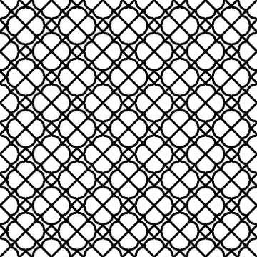 Seamless pattern based on japanese woodwork art.Black and white color. Stock Illustration