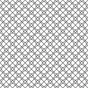 Seamless pattern based on japanese woodwork art.Black and white color. Stock Illustration