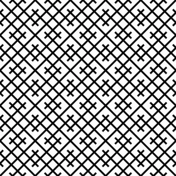 Seamless pattern based on japanese woodwork art.Black and white color. Stock Illustration