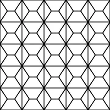 Seamless pattern based on japanese woodwork art.Black and white color. Stock Illustration