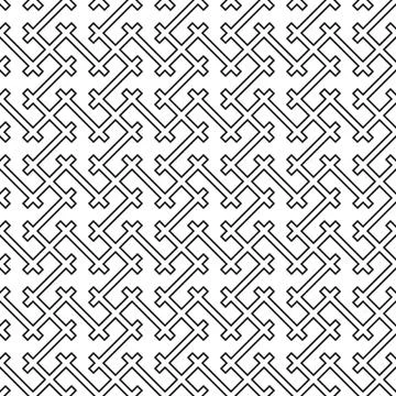 Seamless pattern based on japanese woodwork art.Black and white color. Stock Illustration