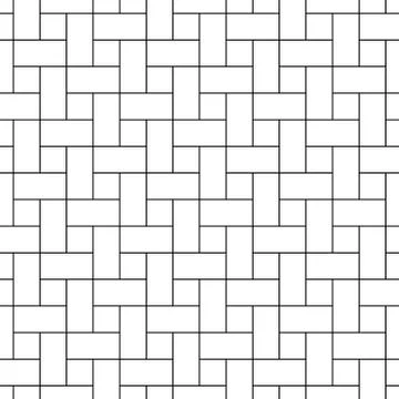 Seamless pattern based on japanese woodwork art.Black and white color. Stock Illustration