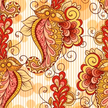 Seamless pattern based on traditional Asian elements Paisley Stock Illustration
