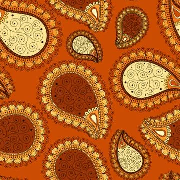 Seamless pattern based on traditional Asian elements Paisley. イラスト素材