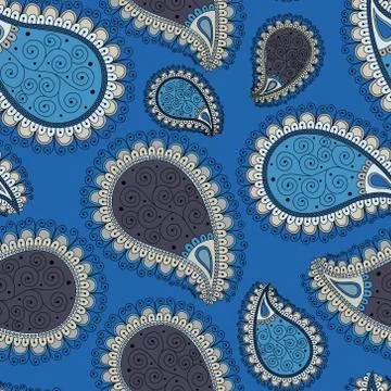 Seamless pattern based on traditional Asian elements Paisley. 스톡 일러스트