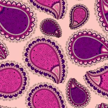 Seamless pattern based on traditional Asian elements Paisley. Stock Illustration