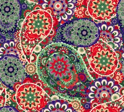 Seamless pattern based on traditional Asian elements Paisley Stockillustratie