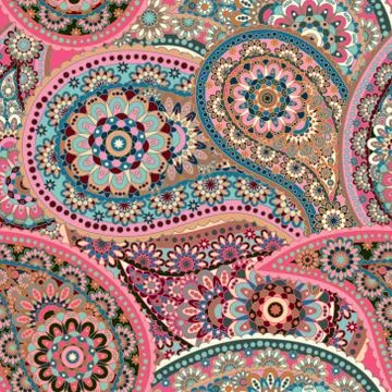 Seamless pattern based on traditional Asian elements Paisley Stock Illustration