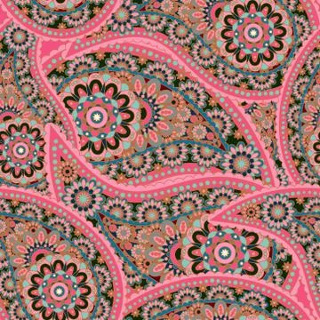 Seamless pattern based on traditional Asian elements Paisley Stock Illustration