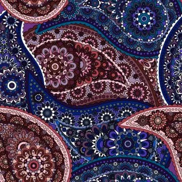 Seamless pattern based on traditional Asian elements Paisley イラスト素材