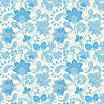 Seamless pattern based on traditional Asian elements Paisley. Ilustração Stock