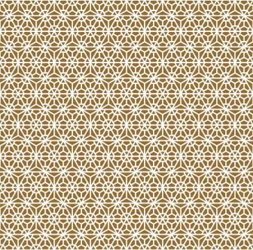 Seamless pattern based on traditional Japanese ornament.Golden color backgrou Stock Illustration