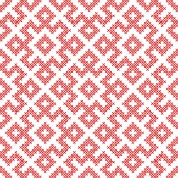 Seamless pattern based on traditional Russian and slavic ornament Stock Illustration