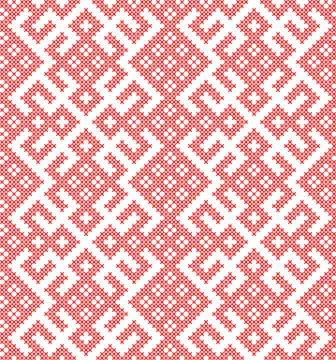 Seamless pattern based on traditional Russian and slavic ornament Stock Illustration