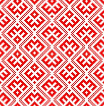 Seamless pattern based on traditional Russian and slavic ornament Stock Illustration