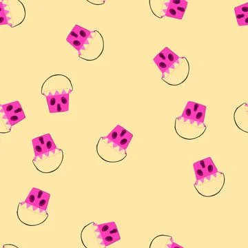 Seamless pattern basket halloween bucket cartoon vector Illustrazione stock