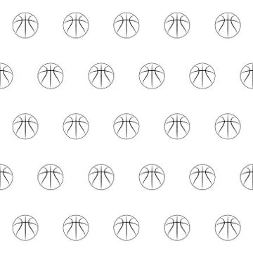 Seamless pattern with basketball ball Stock Illustration