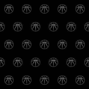 Seamless pattern with basketball Stock Illustration