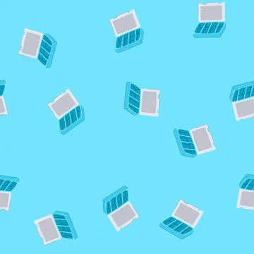 Seamless pattern baskets craft organizer cartoon vector Stock Illustration