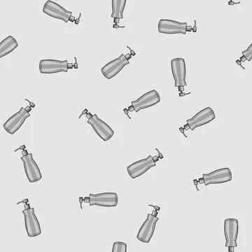 Seamless pattern bathroom liquid soap dispenser cartoon vector Stockillustratie