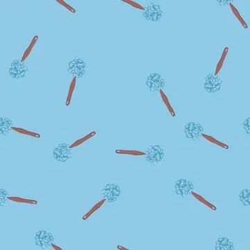 Seamless pattern bathroom loofah shower cartoon vector Stock Illustration