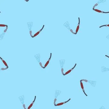Seamless pattern bathroom low flow showerhead cartoon vector Stock Illustration