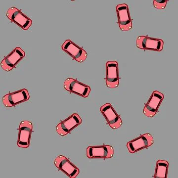 Seamless pattern battery car top view cartoon vector Stock Illustration