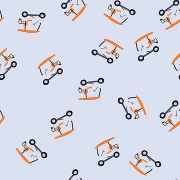 Seamless pattern battery golf cart cartoon vector 스톡 일러스트