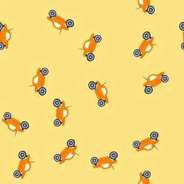 Seamless pattern battery rc car toy cartoon vector Stock Illustration