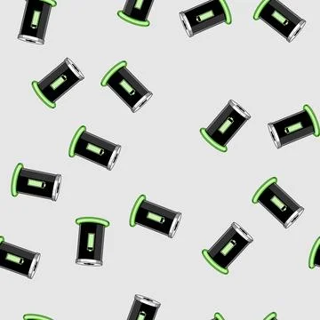 Seamless pattern Battery recycling container featuring a full charge icon on  Stock Illustration