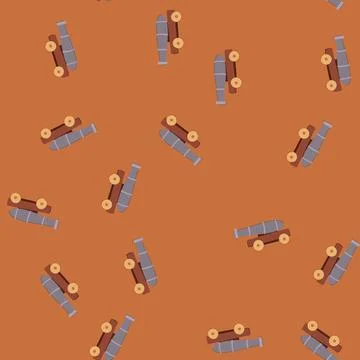 Seamless pattern battle cannon gun cartoon vector Stock Illustration