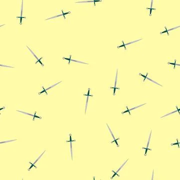 Seamless pattern battle medieval sword cartoon vector Stock Illustration