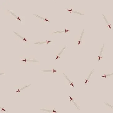 Seamless pattern battle sword knight cartoon vector Stock Illustration