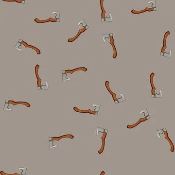 Seamless pattern battle viking axe cartoon vector Illustration