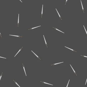 Seamless pattern battle viking sword cartoon vector 스톡 일러스트