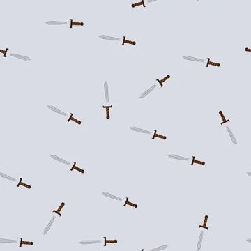 Seamless pattern battle viking sword cartoon vector Stock Illustration