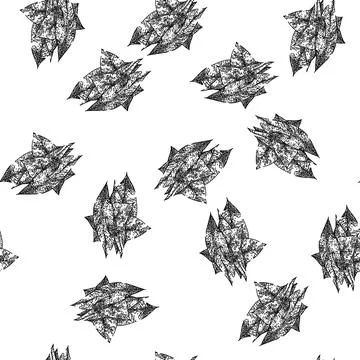 Seamless pattern bay leaf herb green sketch hand drawn Stock Illustration