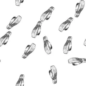 Seamless pattern beach flip flops sketch hand drawn Stock Illustration