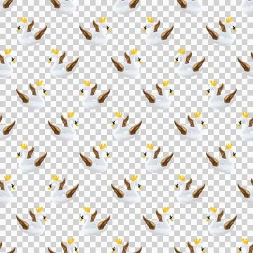 Seamless pattern beach inflatable swan Stock Illustration