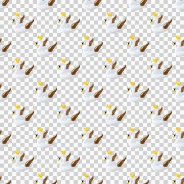 Seamless pattern beach inflatable swan 스톡 사진