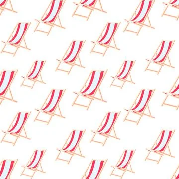 Seamless pattern with beach lounge Stock Illustration