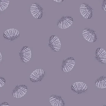 Seamless pattern beach sea shell cartoon vector Stock Illustration