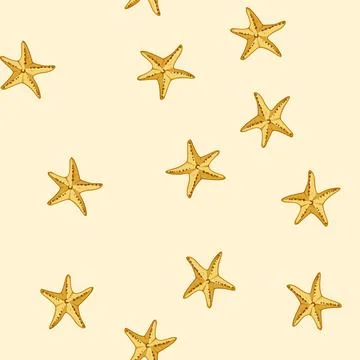 Seamless pattern beach sea star cartoon vector 库存插图