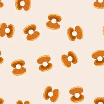 Seamless pattern beach shell pearl cartoon vector イラスト素材