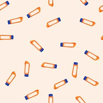 Seamless pattern beach sun cream cartoon vector Stockillustratie