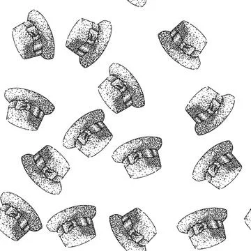 Seamless pattern beach sunhat sketch hand drawn 库存插图