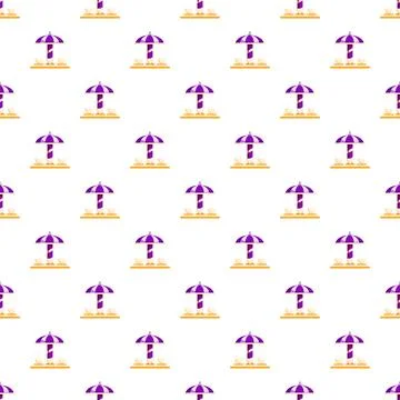 Seamless pattern with beach umbrellas and refreshing drinks Stock Illustration