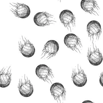 Seamless pattern beach volleyball ball sketch hand drawn 스톡 일러스트