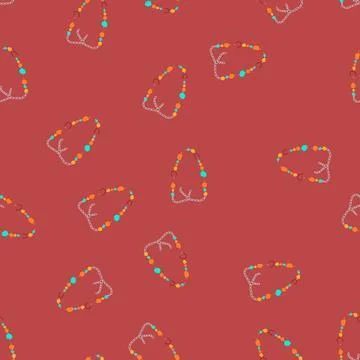 Seamless pattern bead beads necklace cartoon vector Stock Illustration